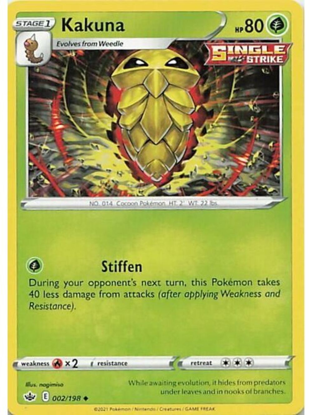 Pokemon TCG 2021 Kakuna NM SWSH06